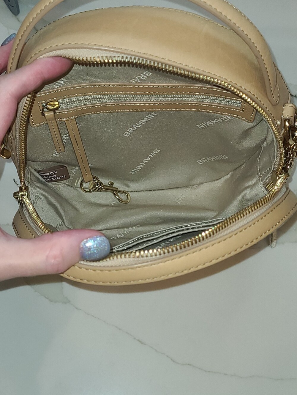 Brahmin Lane Multi Pompano Pineapple Round Crossbody Bag EUC - Picture 11 of 14